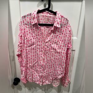 Excellent used condition size XL Lilly Pulitzer Sea View Linen Button Down